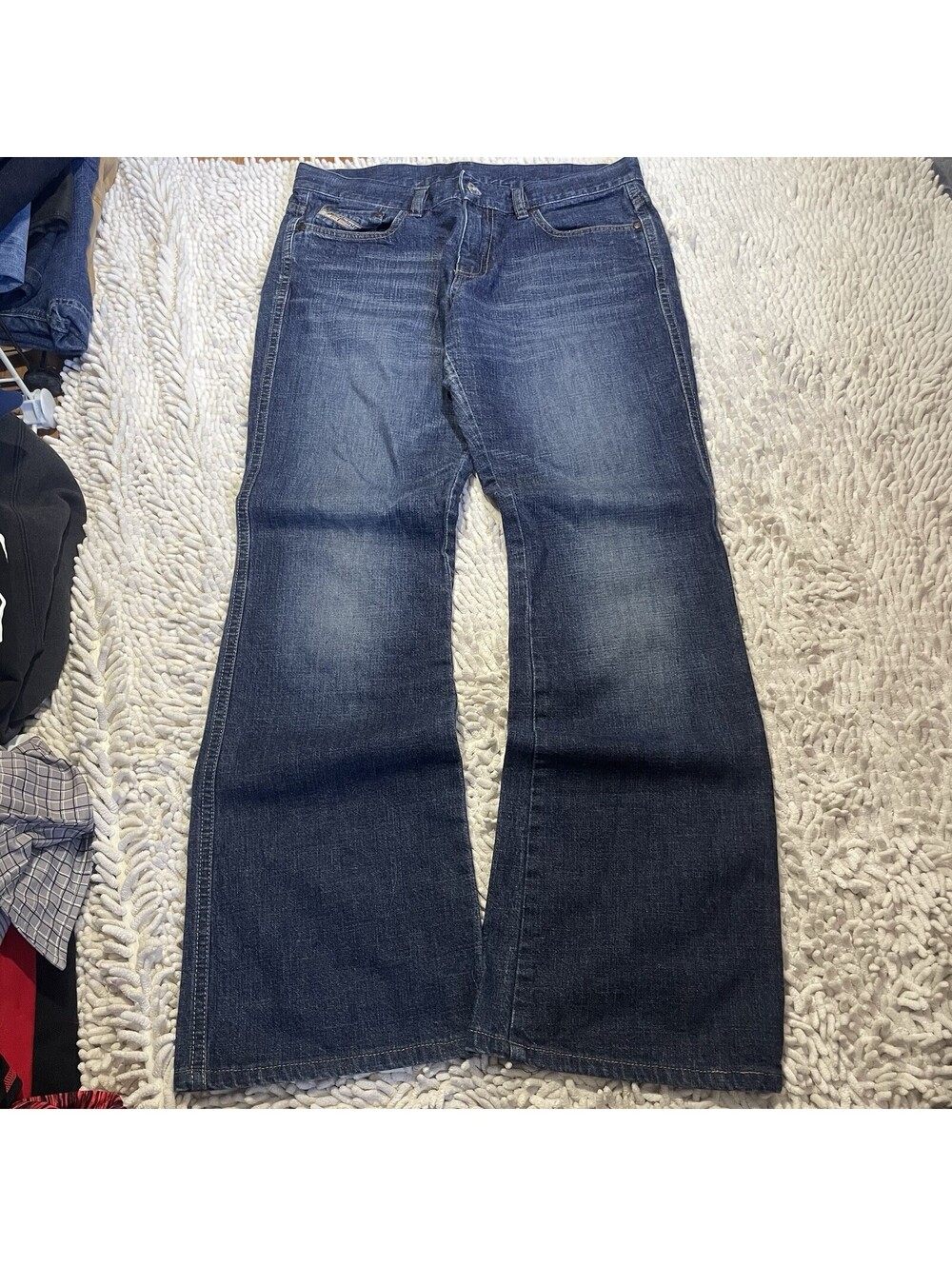 Vintage 2000s Diesel Rame Flare Jeans Y2K Low Rise Bootcut Denim Blue Sz 30x30